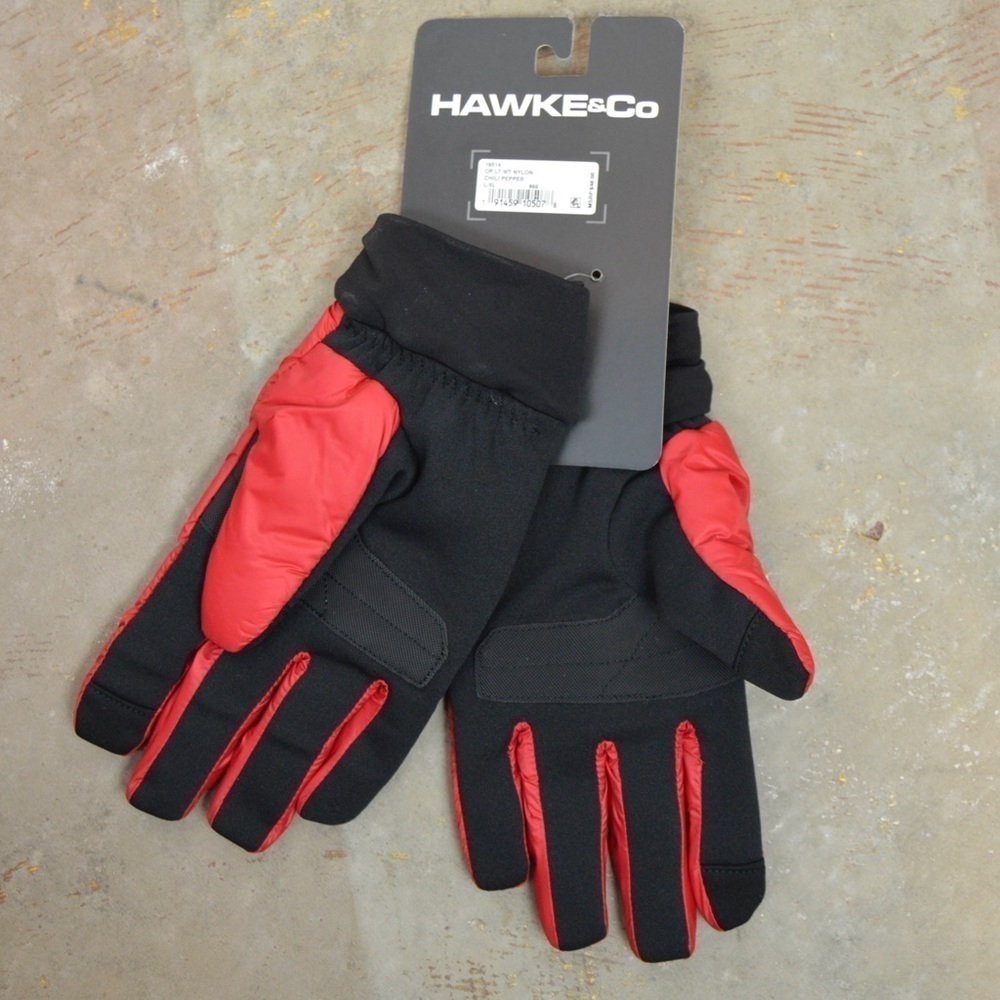 Hawke & Co Lightweight Nylon Insulated Gloves, L/XL Chili Pepper Red‎ NEW